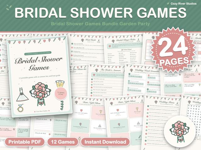 Bridal Shower Games Bundle, Garden Party Theme